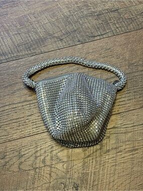 Silver Crystal Mini Bag with Top Handle